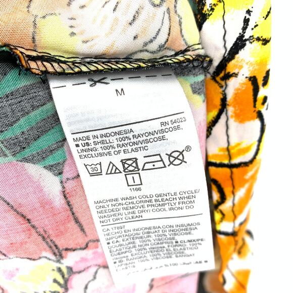 Old Navy Women's Size Medium Shirred Back Sundress Black Floral A-Line - Picture 6 of 6